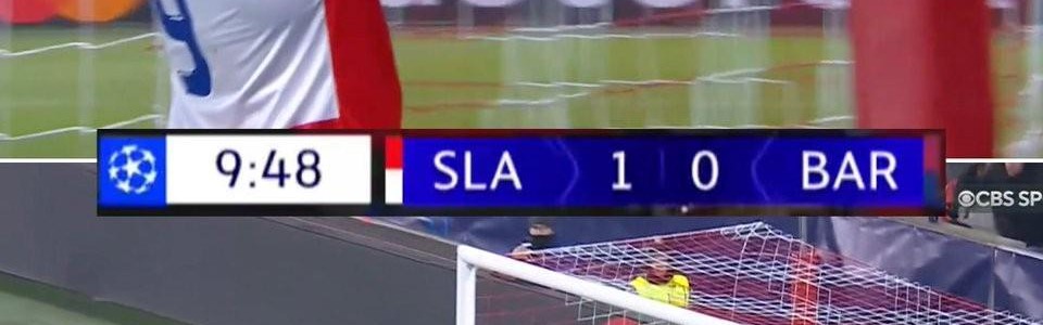 攻破巴萨大门，布拉格斯拉维亚结束欧冠连续5场进球荒